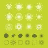 Line and silhouette geometrical poly gram stars icons set