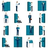 Flat Datacenter Icons Set
