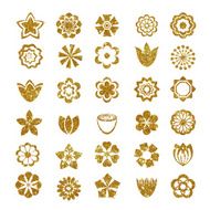 Flower set made of gold texture