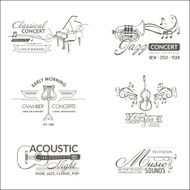 Music and Instruments - Labels Badges Identity Logotypes