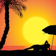Vector silhouette of woman N495