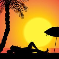 Vector silhouette of woman N496