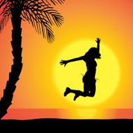 Vector silhouette of a woman N2002