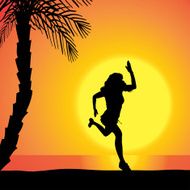 Vector silhouette of a woman N2003