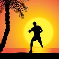 Vector silhouette of a man N1038