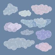Vintage clouds set