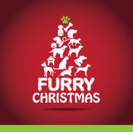 Furry Christmas Tree greeting card design