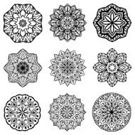 Vector round ethnic ornaments