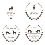 Vintage Labels Collection with Deers