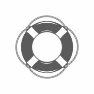 lifebuoy Black and white vector illustration