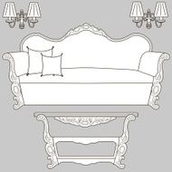 furniture icons in classic style N3