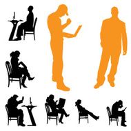 Vector silhouettes of business people N126