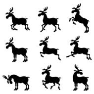 Set silhouette deer N2