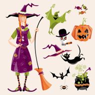 Set of traditional elements Halloween