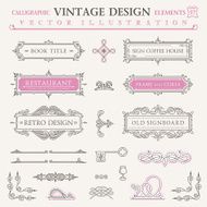 Calligraphic vintage elements Vector baroque set Design icons