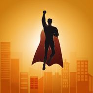 superhero hovering in the sky N2