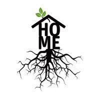 Black Vector Shape of Home and Roots