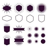 Burgundy empty and silhouette design elements set on white background