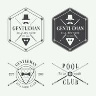 Set of vintage billiard labels emblems and logo N3