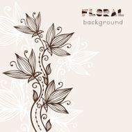 Vintage Floral Background With Abstract Flowers
