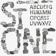 Vector stone alphabet Artistic stones N2