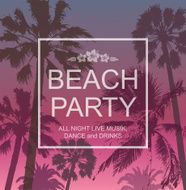 Exotic Banner with Palms for Beach Party Summer Travel Background