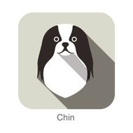 Chin dog face flat icon series