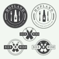 Set of vintage beer and pub logos labels emblems N5