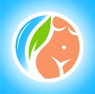 Vector abstract sign on natural cosmetics
