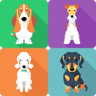 set dogs icon flat design N3