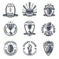 Rugby team vector badges and logos