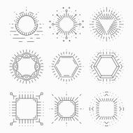 Thin line hipster frames for emblems and badges N2