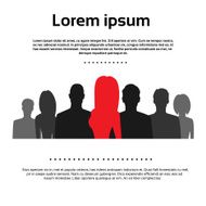 Red Businesswoman Silhouette Black Business People Group Team Concept N2