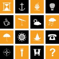 Set of Ocean sailing icons N4