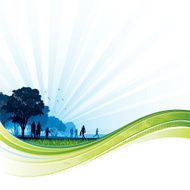 Green flow park background N2