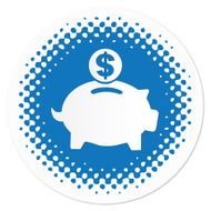 Savings Piggy Bank Halftone Badge