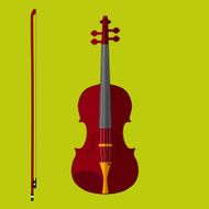 Classical violin with bow