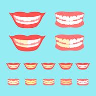 Whitening teeth vector illustration isolated on blue background