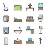Furniture Icon Bold Stroke with Color N2