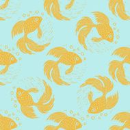 Seamless pattern with goldfishes N2