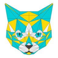 Abstract cat isolated on white background