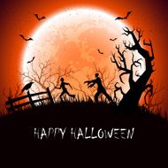 halloween background with zombie N3