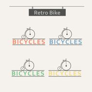 Simple flat vector images bike on the background