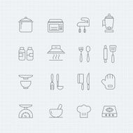 kitchen vector thin line symbol icon