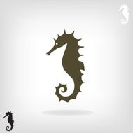Stylized silhouette of a sea horse