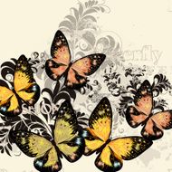 Beautiful fashion vector pattern with butterflies N2