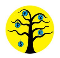 currency tree vector