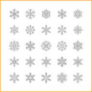 Snowflake line icons