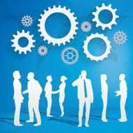 Silhouettes of Business People with gear concept