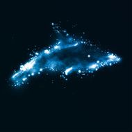 Neon dolphin abstract futuristic art N4